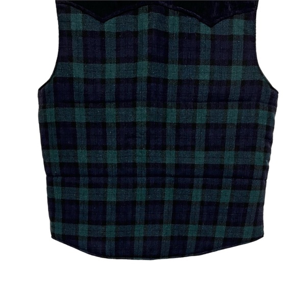Salt Valley Western Corduroy Puffer Vest Snap Front Tartan Plaid Men's Sz S - Picture 6 of 10
